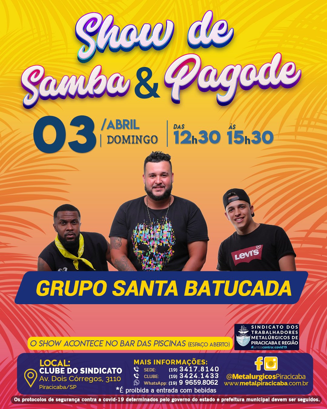 Show de Samba & Pagode dia 03/04, domingo