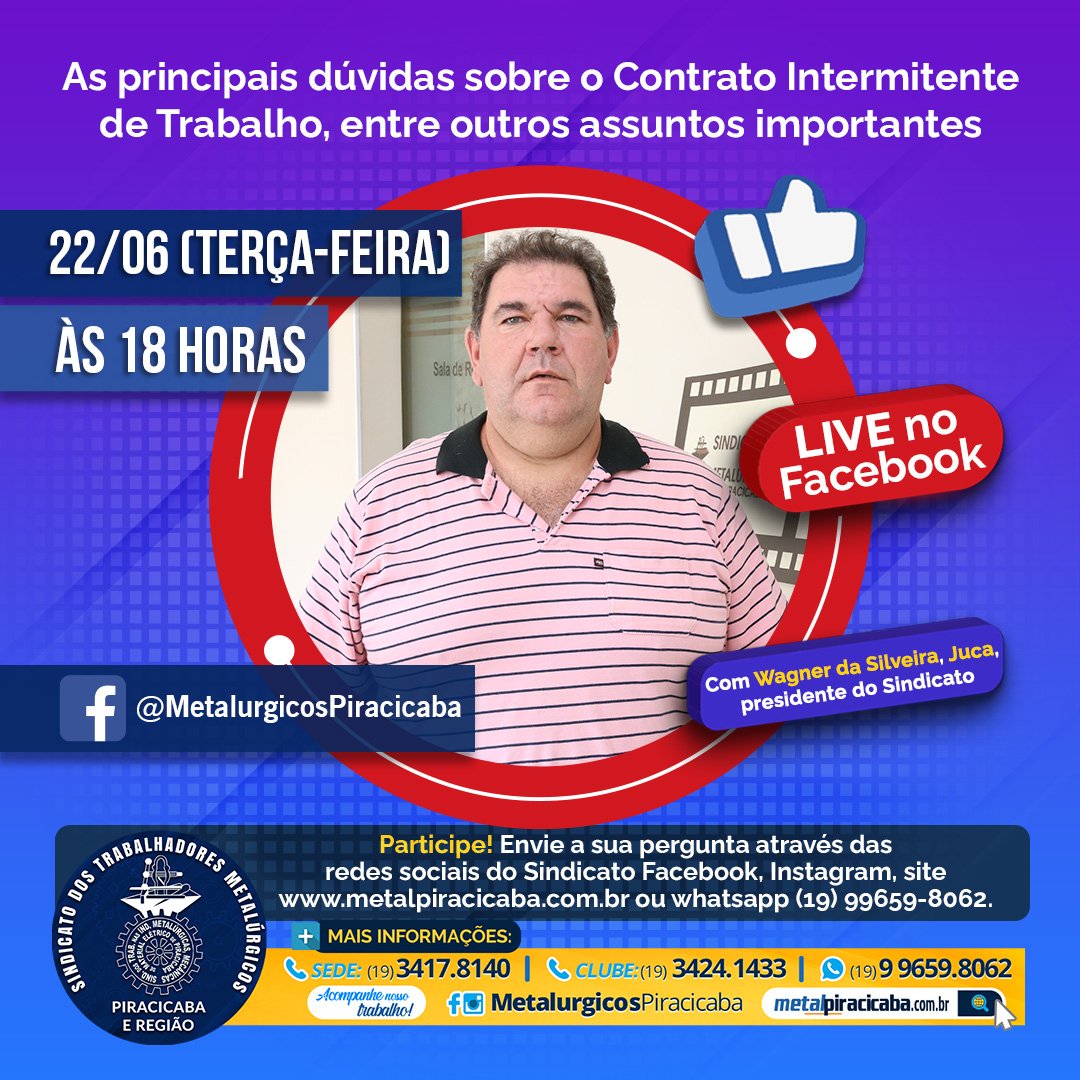 Live no Facebook dia 22/06/21 – 18 horas