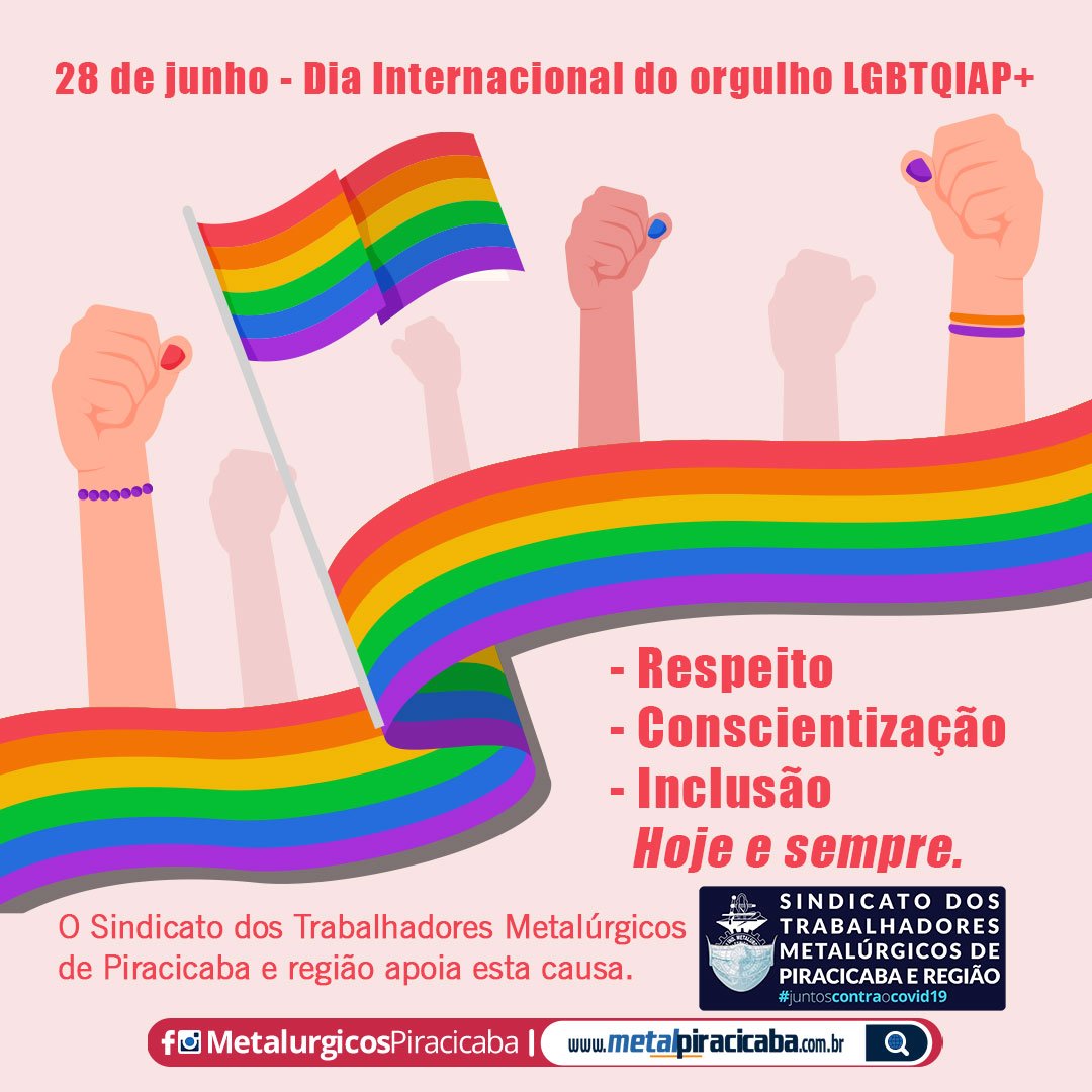 28 de junho – Dia Internacional do orgulho LGBTQIAP+
