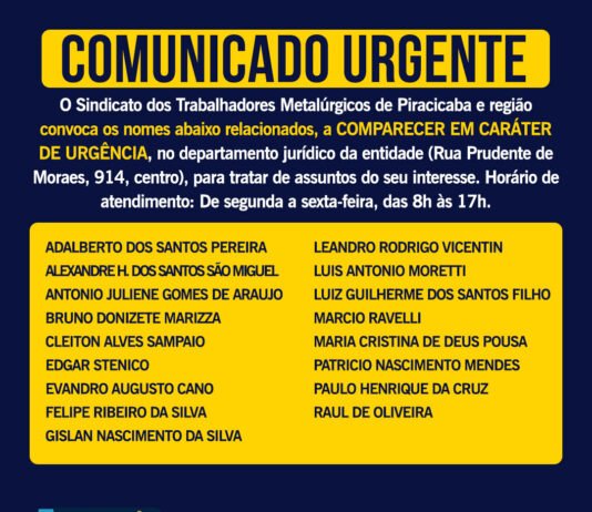 Comunicado urgente