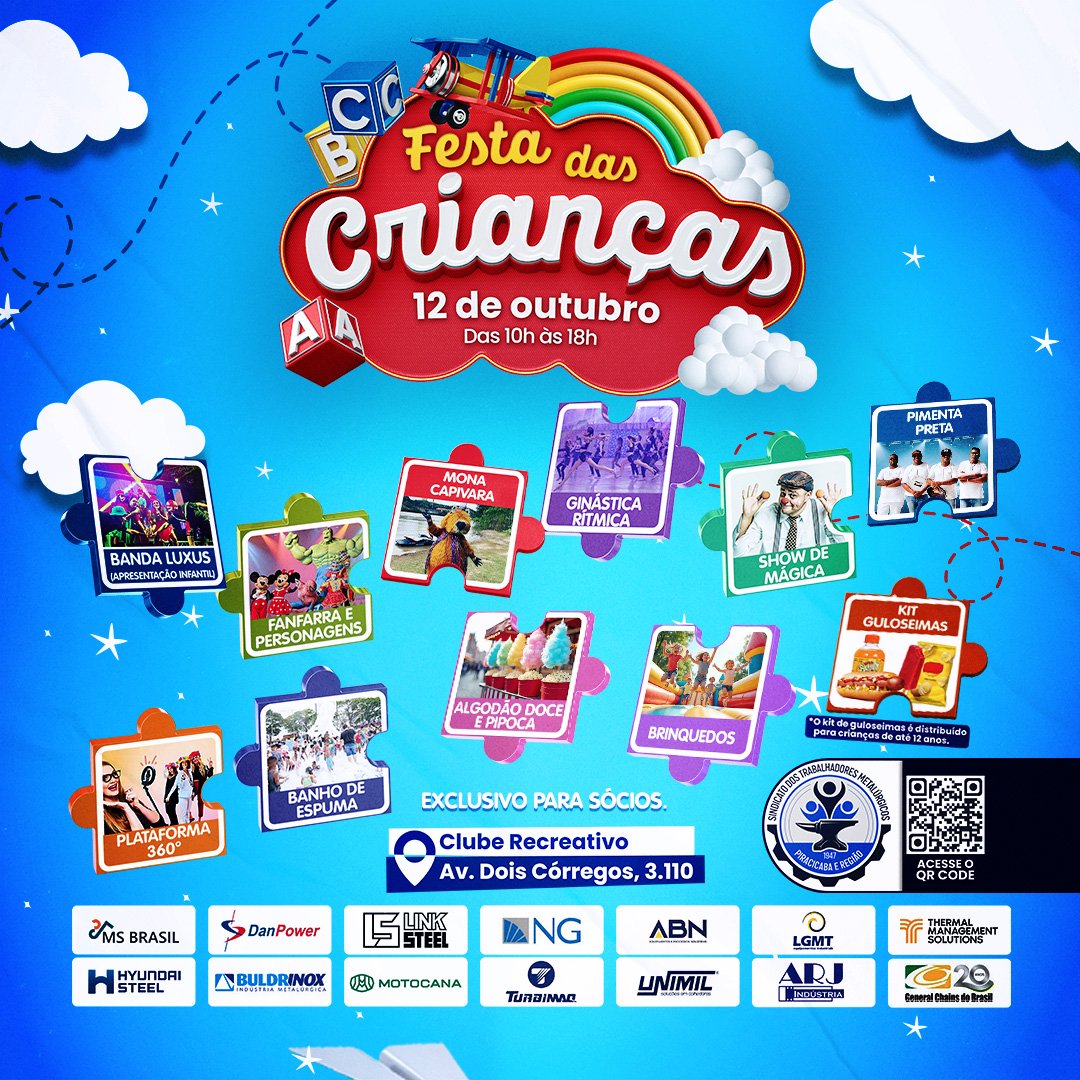 Festa das Crianças será no próximo sábado