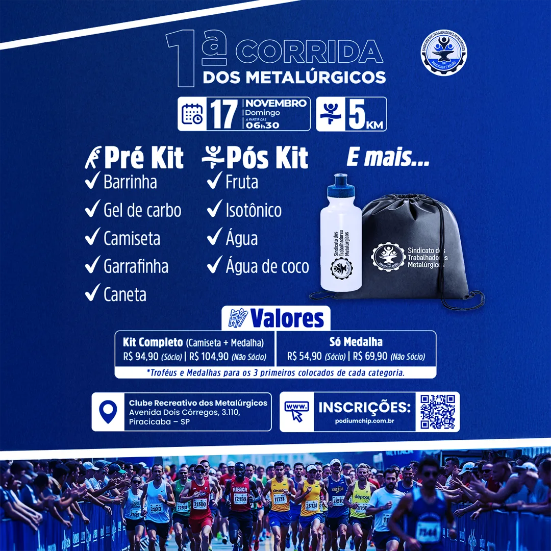 1ª Corrida dos Metalúrgicos: Kits preparados para os corredores