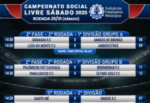 Vamos de rodada Social Livre – jogos aos sábados