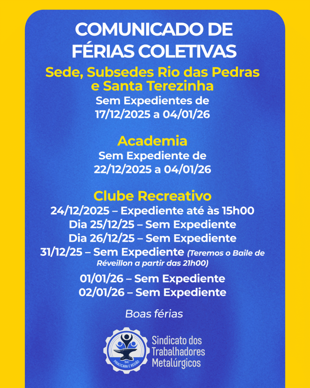 tv-Comunicado Recesso