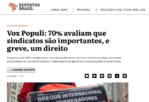 70% dos trabalhadores afirmam que os Sindicatos são importantes