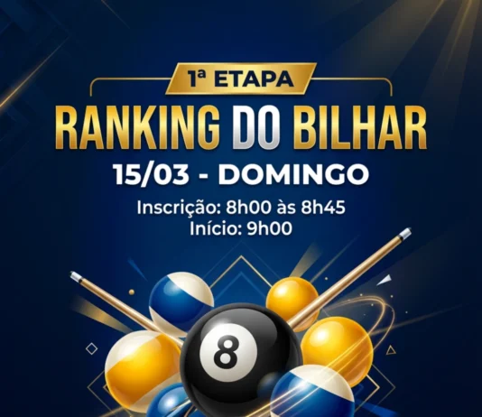 1ª etapa do Ranking do Bilhar será dia 15