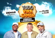 “TUDO VIRA SAMBA” com Grupo Vou Pro Sereno será dia 28 de março