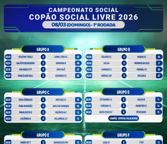 Social Livre Copão 2026 aos domingos tem início dia 08 de março