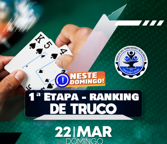 Neste domingo: 1ª Etapa – Ranking de Truco