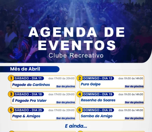 Confira a agenda de eventos para o mês de abril