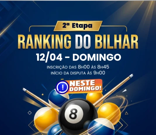 NESTE DOMINGO: 2ª etapa do Ranking do Bilhar