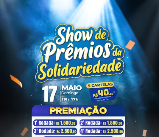 Show de Prêmios da Solidariedade será dia 17 de maio