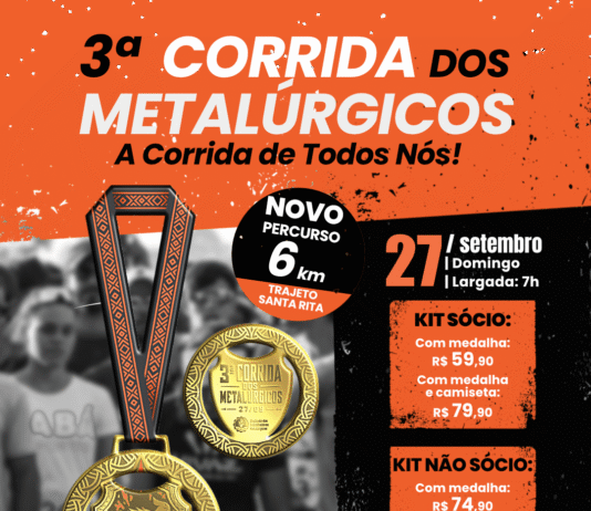 Com novo percurso, segue a inscrição para a 3ª Corrida dos Metalúrgicos