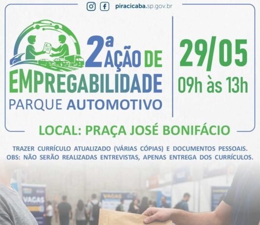 2ª Ação de Empregabilidade – Parque Automotivo será dia 29 de maio