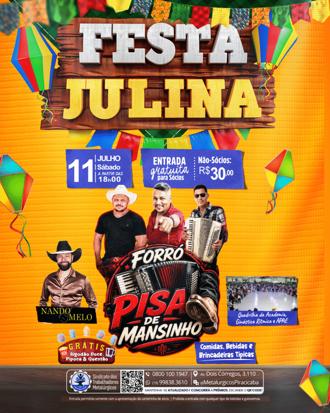Arte festa julina destaque pisa de mansinho