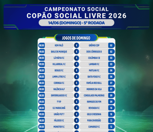 Próximas partidas do Copão – domingo, dia 14