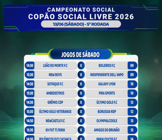 Próximas partidas do Copão – sábado, dia 13