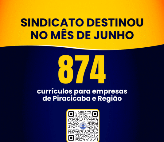 Destinamos 874 currículos para empresas de Piracicaba e Região