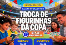 NESTE FINAL DE SEMANA tem troca de figurinhas da Copa – atividade para sócio e não sócio