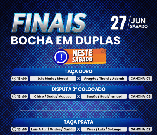 NESTE SÁBADO – Final: Bocha em Duplas