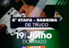 4ª etapa do Ranking de Truco será dia 19 de julho