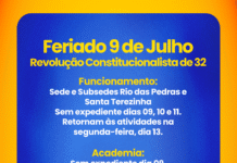 Funcionamento dia 09 de julho