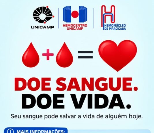 Hemonúcleo Piracicaba precisa de doação de sangue