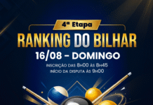 Neste domingo tem a 4ª Etapa – Ranking de Bilhar
