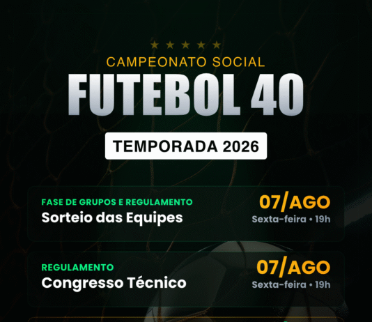 Futebol 40: Sorteio das equipes e Congresso Técnico