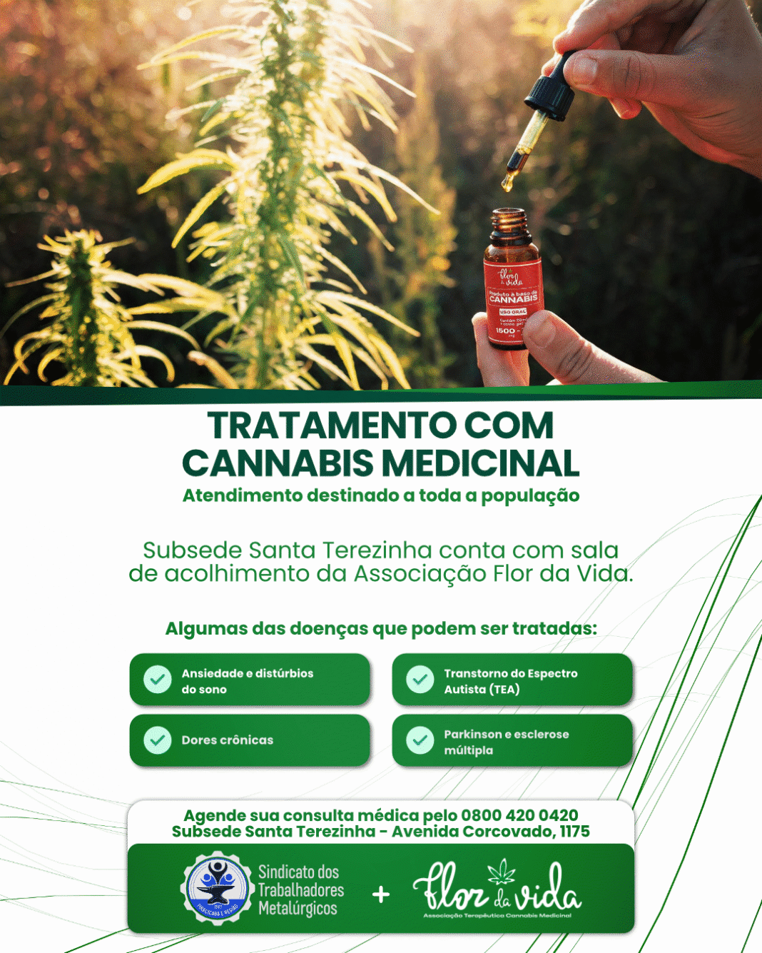 Tratamento com Cannabis Medicinal na subsede Santa Terezinha