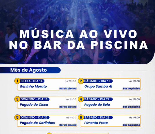 Agenda – música ao vivo no bar da piscina