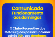 Clube Recreativo funciona aos domingos até às 20h