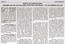 Campanha Salarial: Assembleia será nesta quinta-feira
