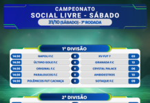 Campeonato Social Livre: jogos sábados
