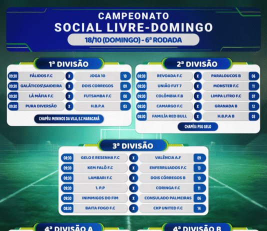 Domingo tem Futebol Social Livre